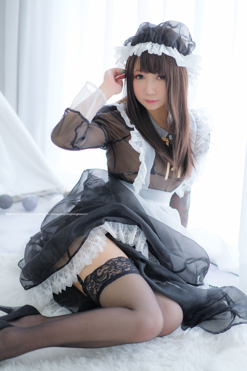 铭铭kizami-No.015-透明メイド服写真+自撮り-在线看 第3张