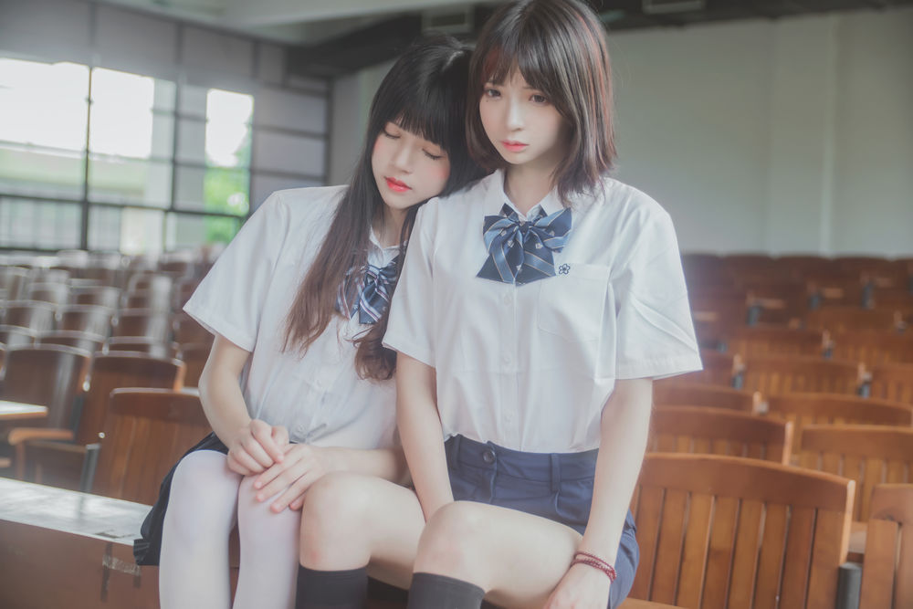 桜桃喵-No.092-JK百合1–桜桃喵&疯猫ss-在线看 第1张
