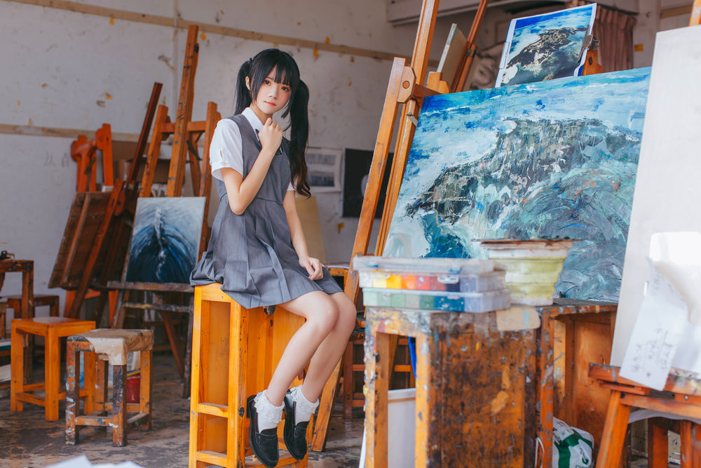桜桃喵-No.031-画室少女-在线看 第2张