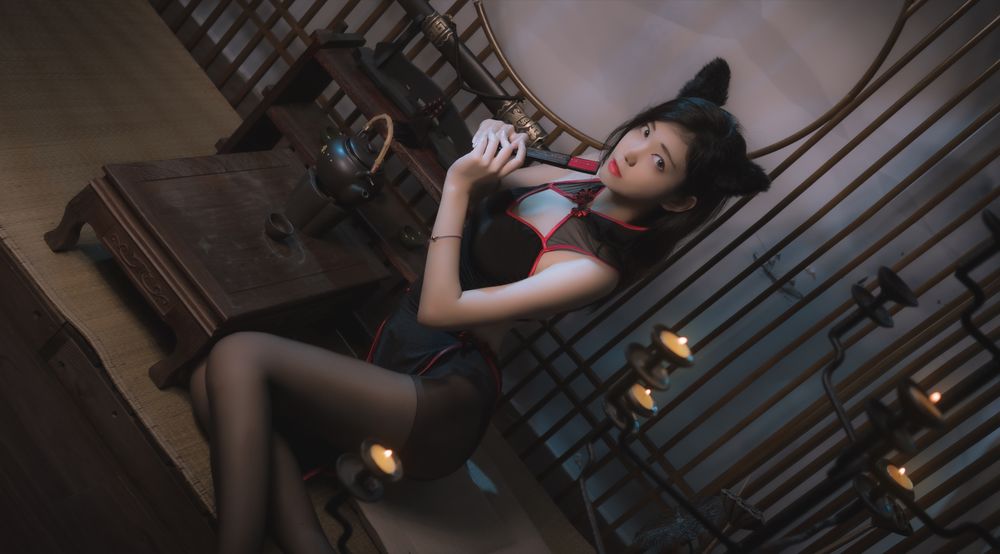南桃Momoko-No.017-黑旗袍-在线看 第2张