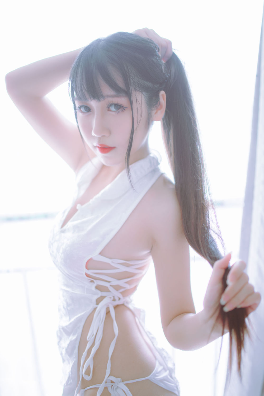 抖娘-利世-No.026-黑白旗袍双子–抖娘_利世×不呆猫-在线看 第1张