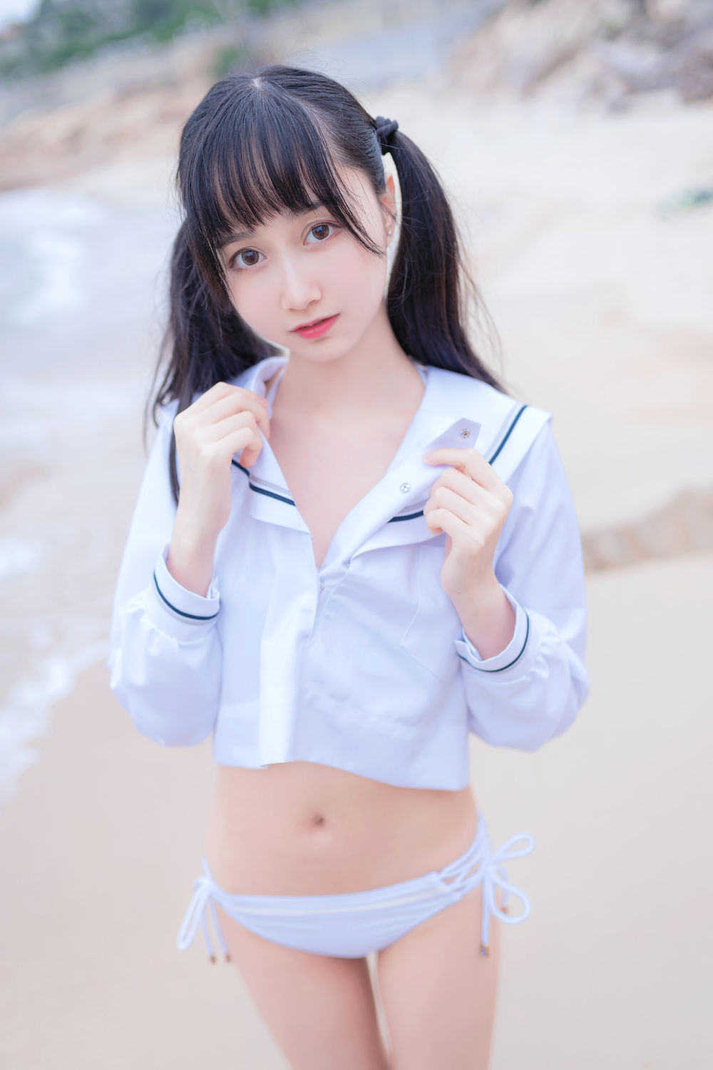 木棉棉OwO-No.024-海边白色比基尼电子版-在线看 第1张