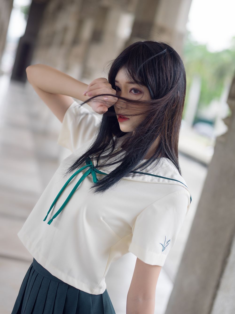 南桃Momoko-No.058-绿jk-在线看 第1张