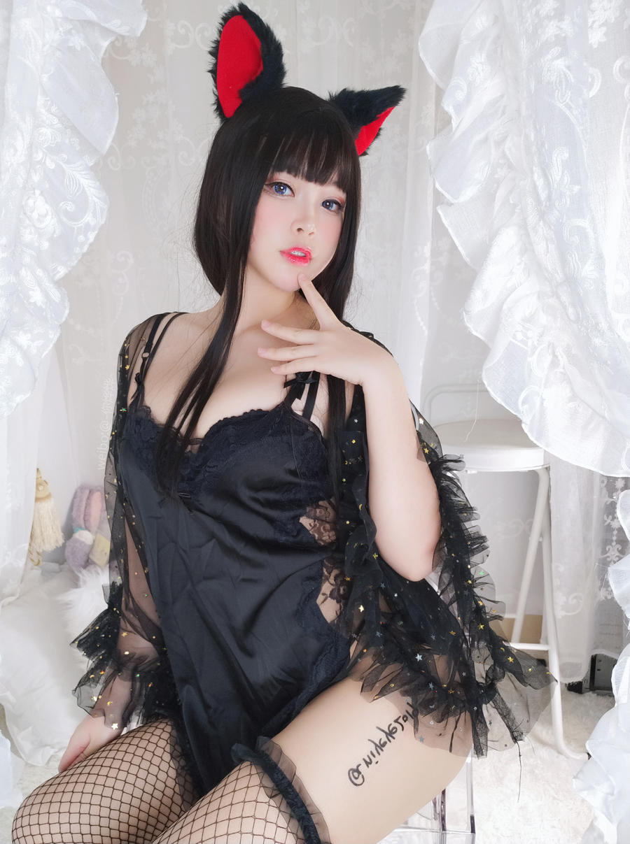 白烨妹纸-No.054–黑系猫咪少女-在线看 第2张