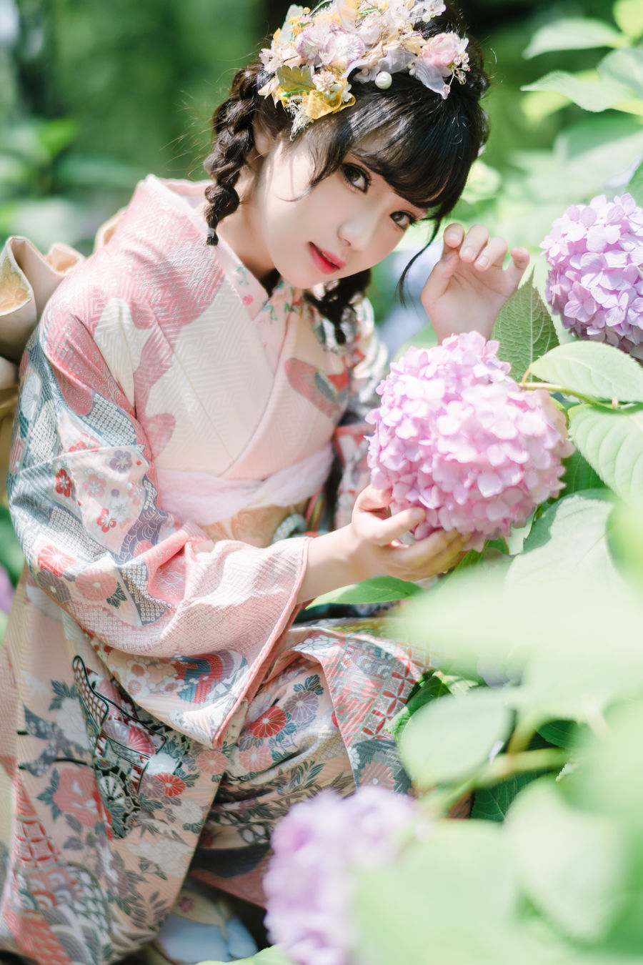 花柒Hana-No.009-绣球花和服-在线看 第2张